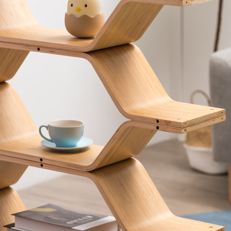 Ivy Bronx Storage Bookcase Stackable Honeycomb Bookshelf Open
